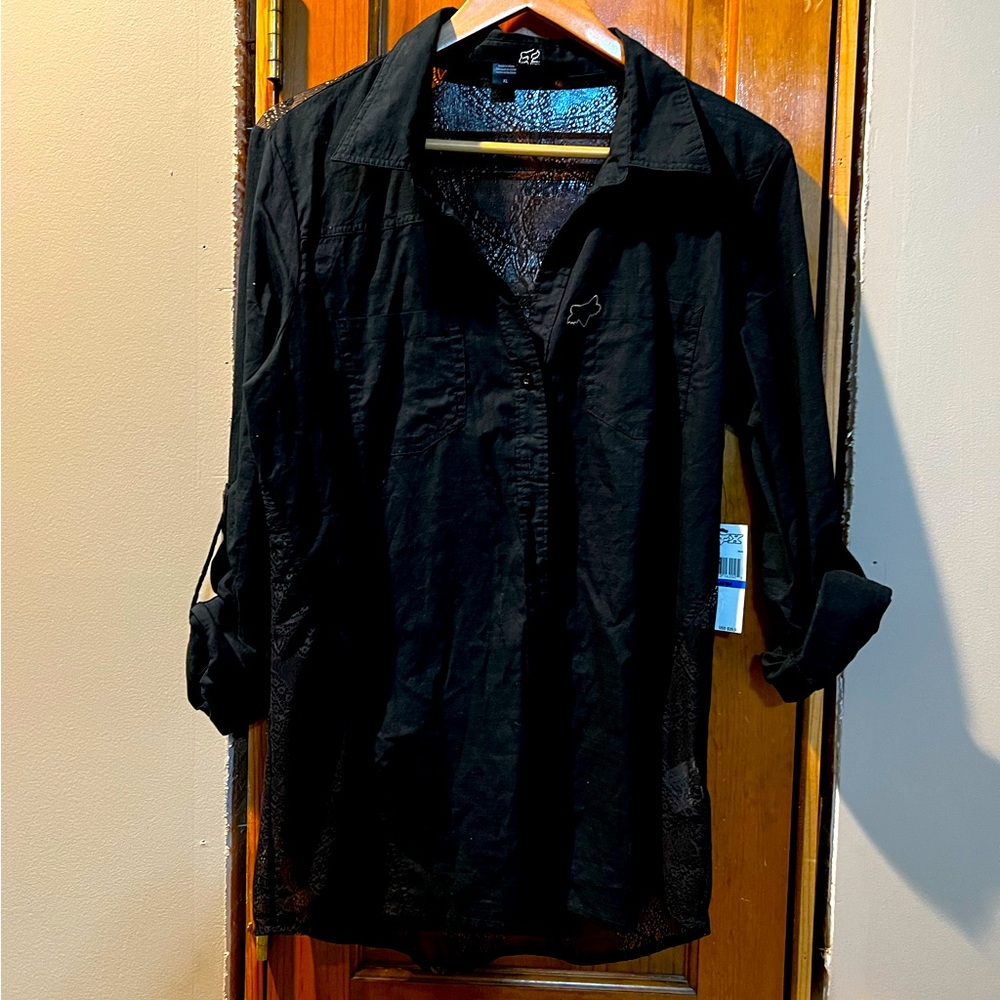Fox Women’s Long Sleeve Blouse, See through Back